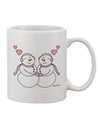 Elegant Snowman Pair Design 11 oz Coffee Mug - TooLoud-11 OZ Coffee Mug-TooLoud-White-Davson Sales