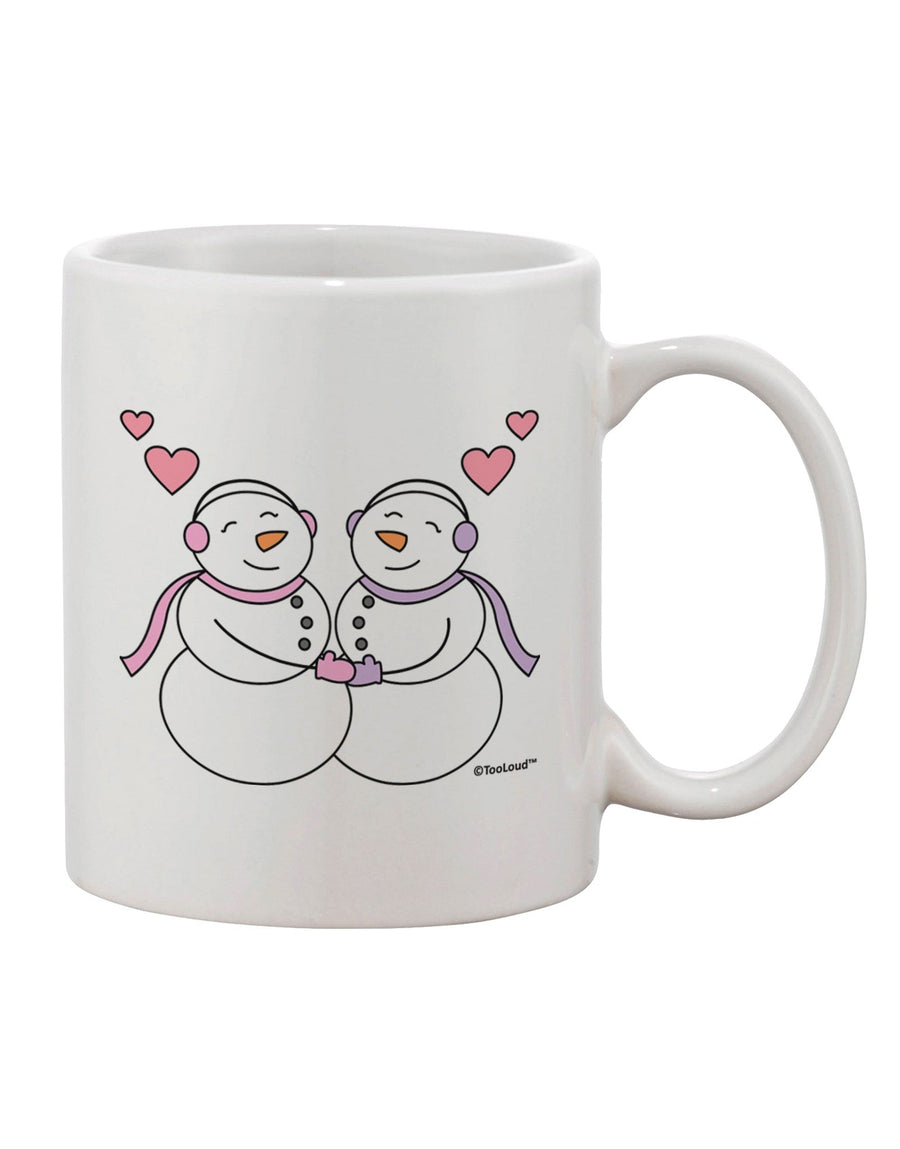 Elegant Snowman Pair Design 11 oz Coffee Mug - TooLoud-11 OZ Coffee Mug-TooLoud-White-Davson Sales