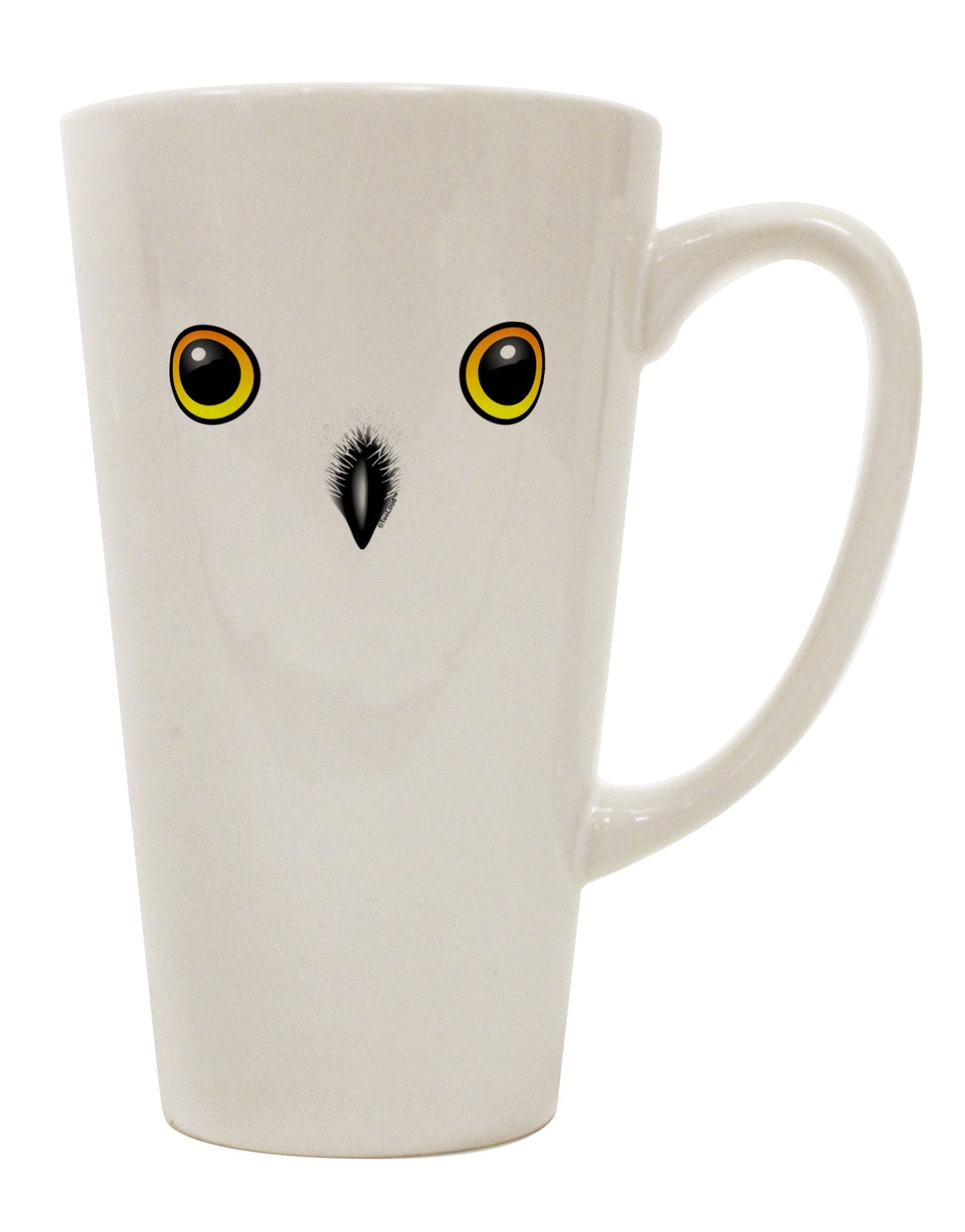 Elegant Snowy Owl Visage 16 Ounce Conical Latte Coffee Mug - TooLoud-Conical Latte Mug-TooLoud-White-Davson Sales