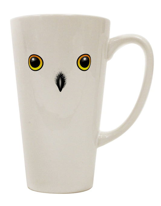 Elegant Snowy Owl Visage 16 Ounce Conical Latte Coffee Mug - TooLoud-Conical Latte Mug-TooLoud-White-Davson Sales
