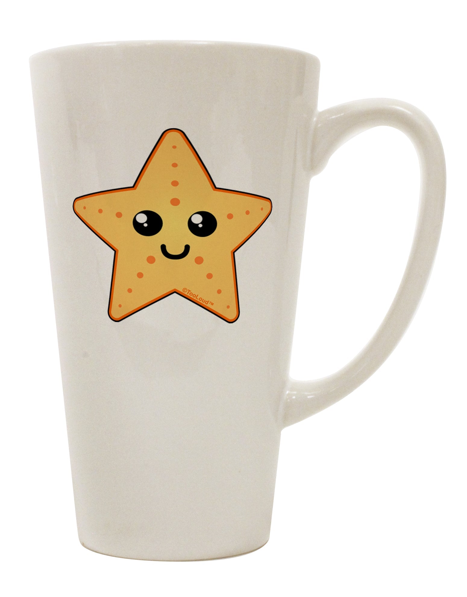 Elegant Starfish 16 Ounce Conical Latte Coffee Mug - Expertly Crafted by TooLoud-Conical Latte Mug-TooLoud-White-Davson Sales