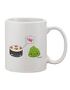 Elegant Sushi and Wasabi Love Printed 11 oz Coffee Mug - Expertly Crafted by TooLoud-11 OZ Coffee Mug-TooLoud-White-Davson Sales