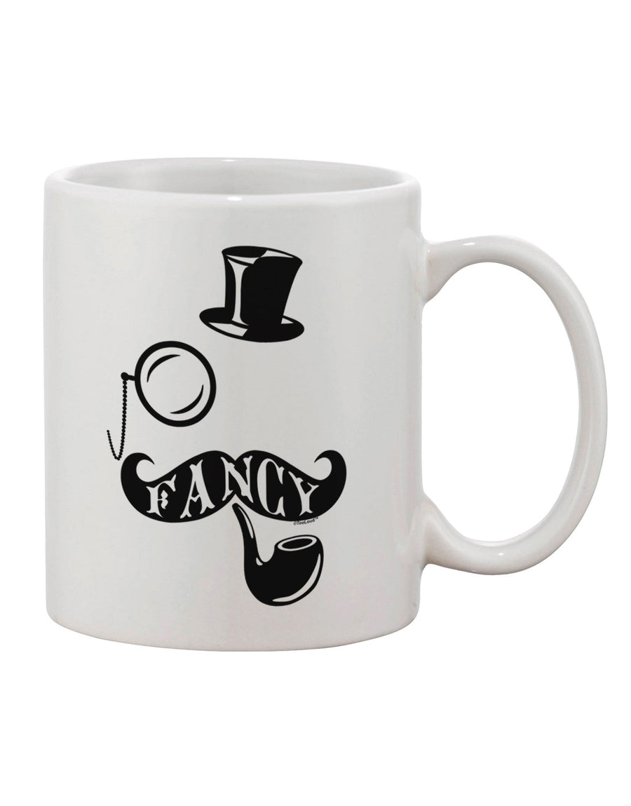 Elegant Tophat Mustache Pipe and Monocle Design - Premium 11 oz Coffee Mug - TooLoud-11 OZ Coffee Mug-TooLoud-White-Davson Sales