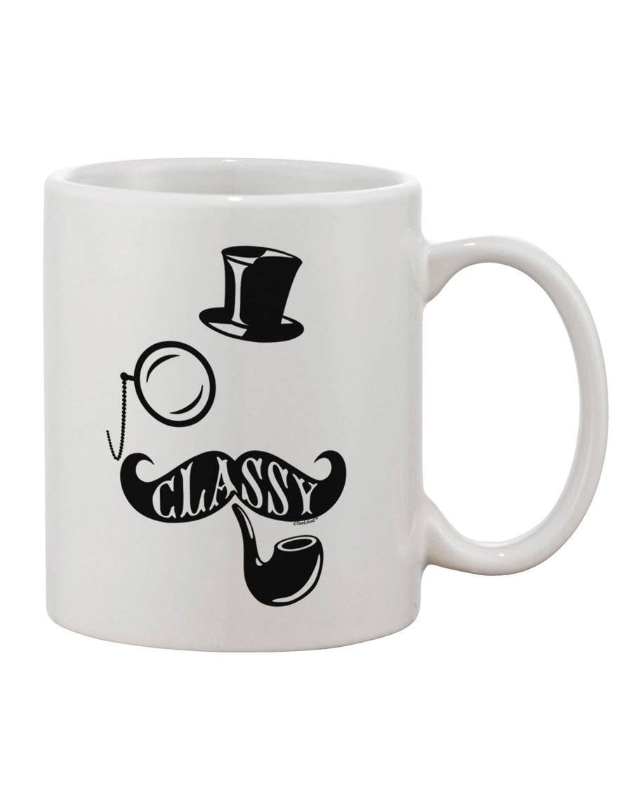 Elegant Tophat Mustache Pipe and Monocle Design - Premium 11 oz Coffee Mug TooLoud-11 OZ Coffee Mug-TooLoud-White-Davson Sales