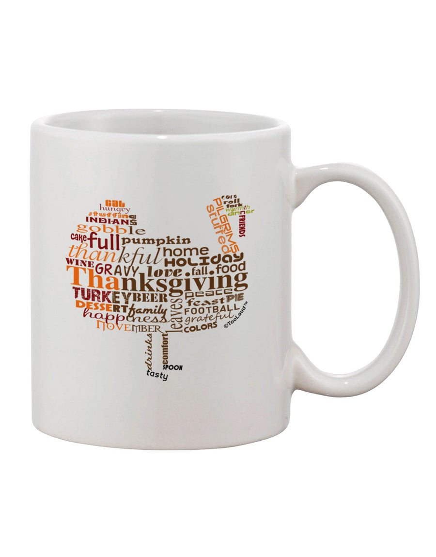 Elegant Turkey Typography Printed 11 oz Coffee Mug - TooLoud-11 OZ Coffee Mug-TooLoud-White-Davson Sales