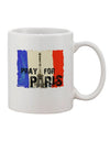 Elegant Watercolor Pray For Paris 11 oz Coffee Mug - Expertly Crafted Drinkware-11 OZ Coffee Mug-TooLoud-White-Davson Sales