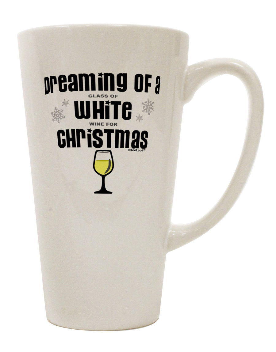 Elegant White Wine Conical Latte Coffee Mug - Perfect for Christmas Celebrations TooLoud-Conical Latte Mug-TooLoud-White-Davson Sales