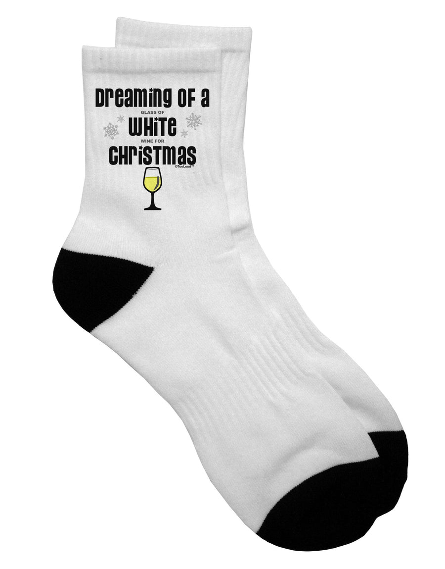 Elegant White Wine-themed Adult Short Socks for the Festive Season - TooLoud-Socks-TooLoud-White-Ladies-4-6-Davson Sales