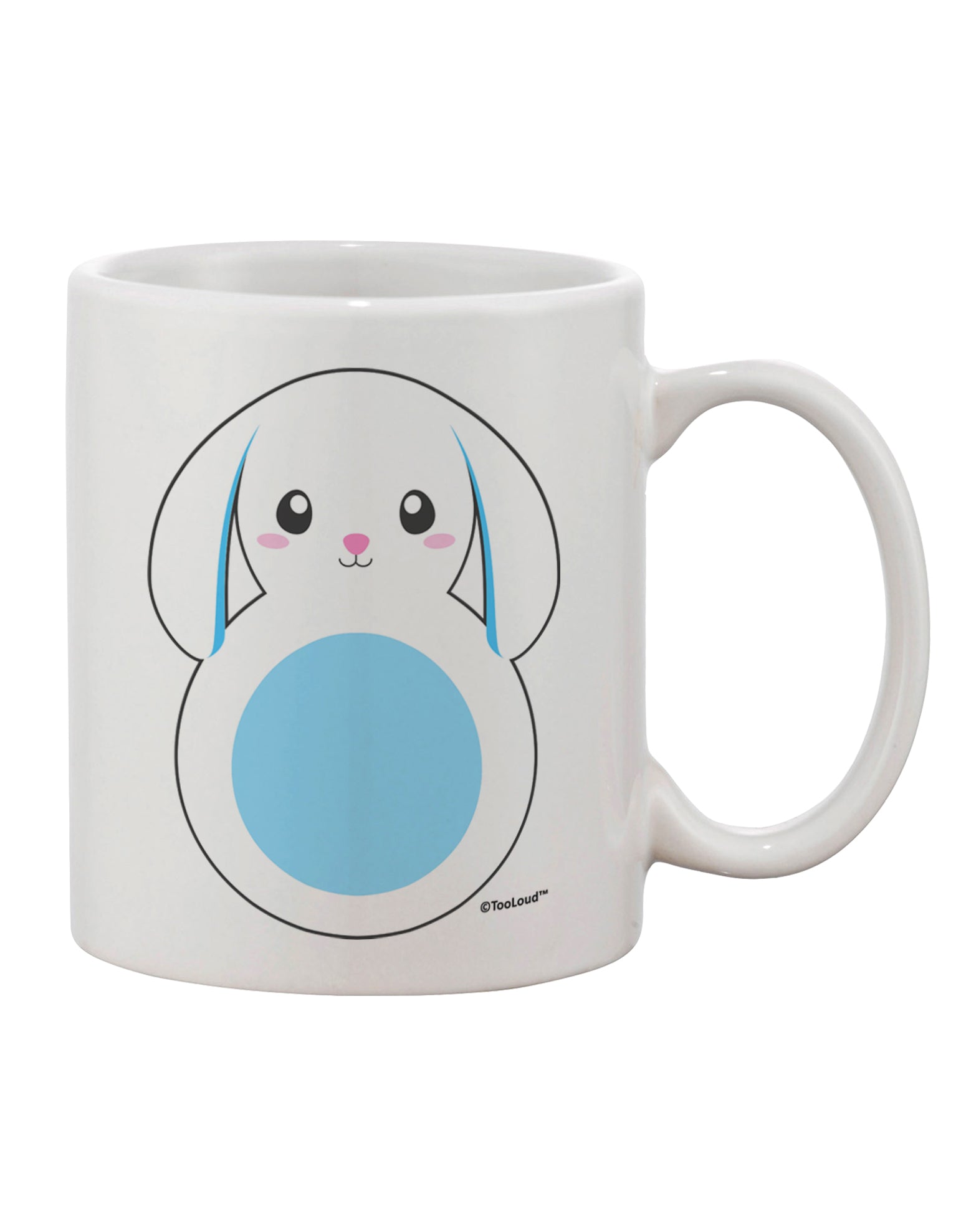 Elegantly Crafted Bunny with Delicate Floppy Ears - Exquisite Blue Printed 11 oz Coffee Mug by TooLoud-11 OZ Coffee Mug-TooLoud-White-Davson Sales