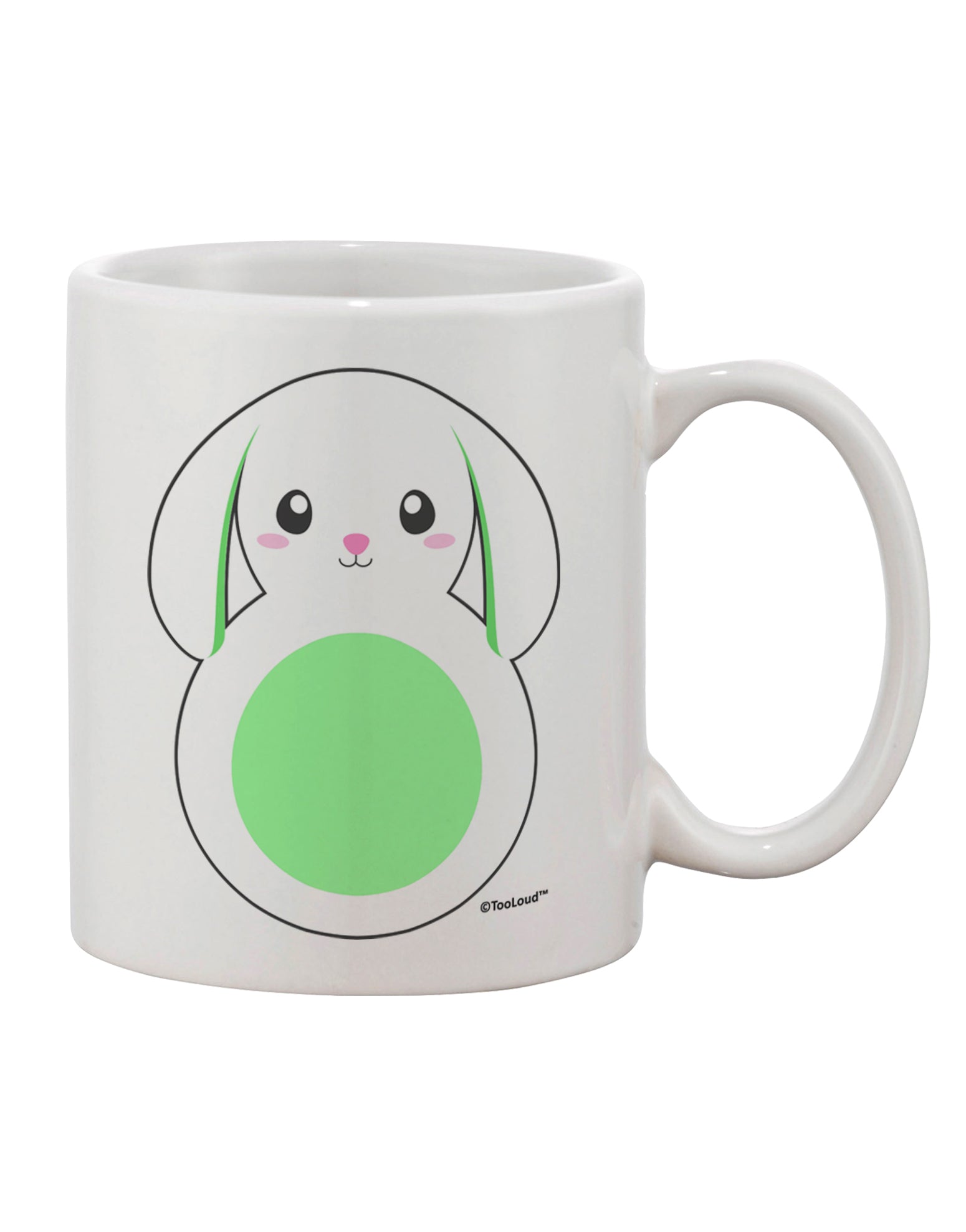 Elegantly Designed Bunny with Delicate Floppy Ears - Vibrant Green Printed 11 oz Coffee Mug by TooLoud-11 OZ Coffee Mug-TooLoud-White-Davson Sales