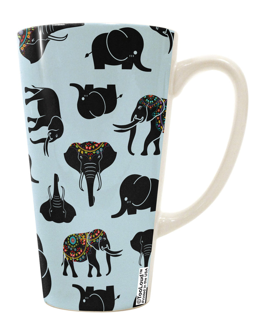 Elephant-Inspired AOP 16 Ounce Conical Latte Coffee Mug - Perfect for Animal Enthusiasts TooLoud-Conical Latte Mug-TooLoud-White-Davson Sales