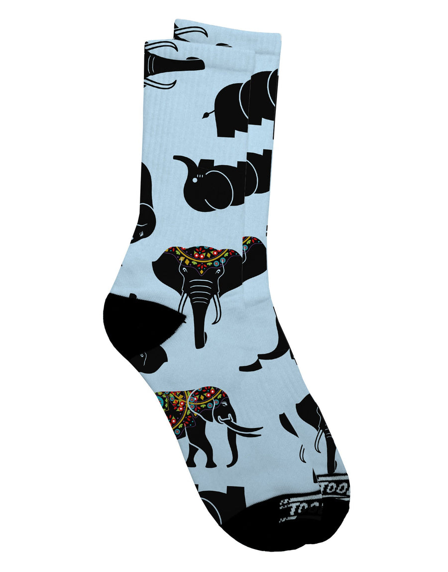 Elephant Print Adult Crew Socks - A Unique Addition to Your Wardrobe - TooLoud-Socks-TooLoud-White-Ladies-4-6-Davson Sales