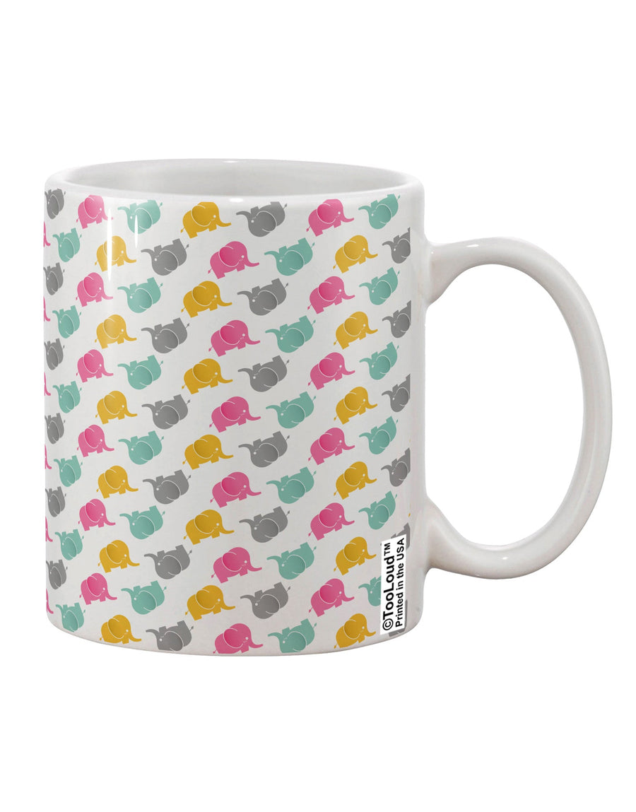 Elephant-Themed AOP Printed 11 oz Coffee Mug - Perfect for Animal Enthusiasts TooLoud-11 OZ Coffee Mug-TooLoud-White-Davson Sales