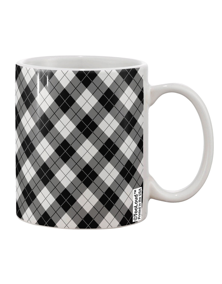 Elevate Your Beverage Experience with the Exquisite Black and White Argyle AOP Printed 11 oz Coffee Mug All Over Print - TooLoud-11 OZ Coffee Mug-TooLoud-White-Davson Sales