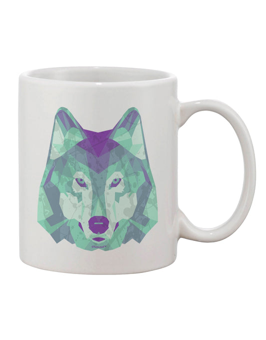Elevate Your Beverage Experience with the Exquisite Geometric Wolf Head Printed 11 oz Coffee Mug - TooLoud-11 OZ Coffee Mug-TooLoud-White-Davson Sales