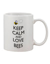 Elevate Your Beverage Experience with the Exquisite Keep Calm and Love Bees Color Printed 11 oz Coffee Mug - TooLoud-11 OZ Coffee Mug-TooLoud-White-Davson Sales