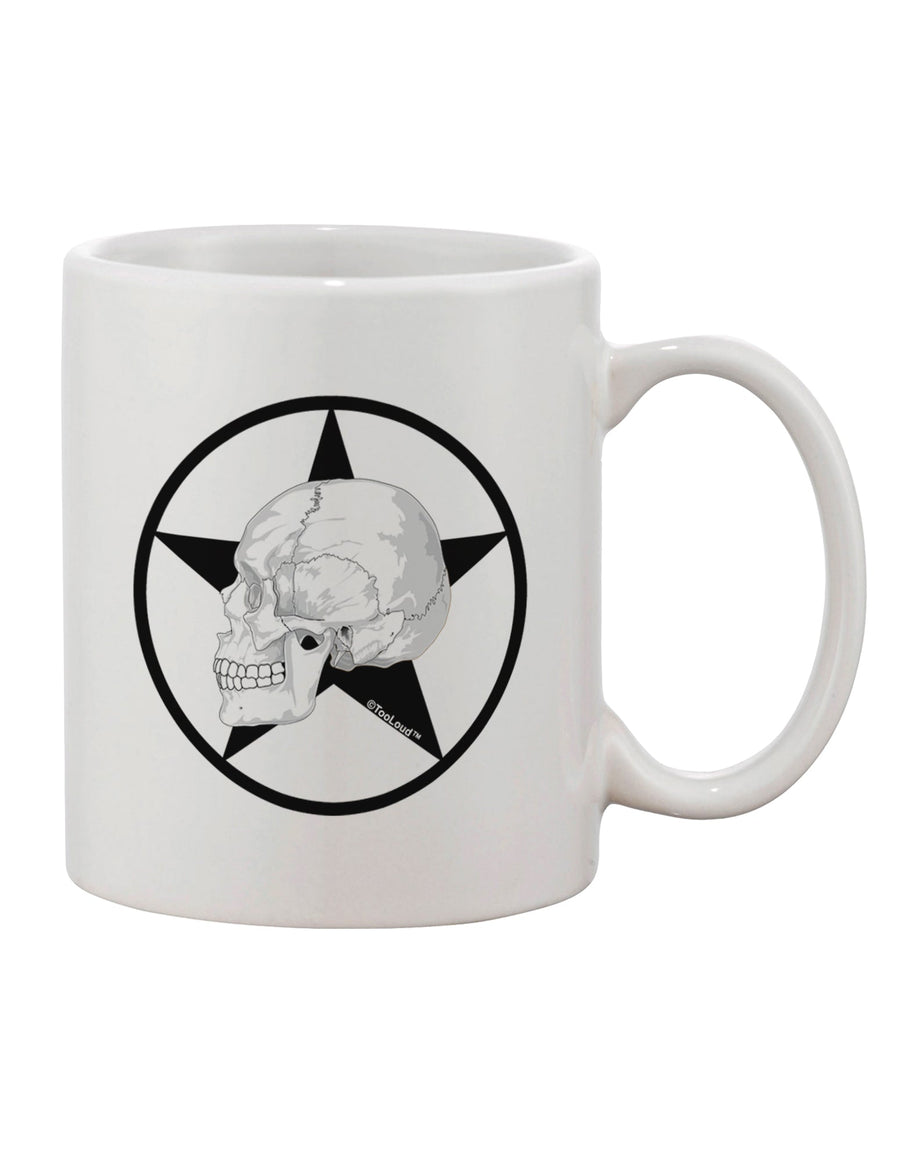 Elevate Your Beverage Experience with the Exquisite White Skull With Star Printed 11 oz Coffee Mug - TooLoud-11 OZ Coffee Mug-TooLoud-White-Davson Sales