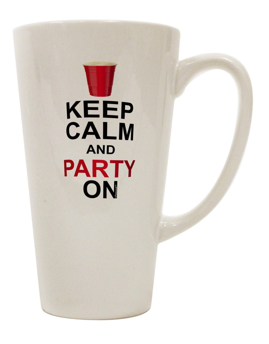 Elevate Your Beverage Experience with the Party Beer 16 Ounce Conical Latte Coffee Mug - TooLoud-Conical Latte Mug-TooLoud-White-Davson Sales