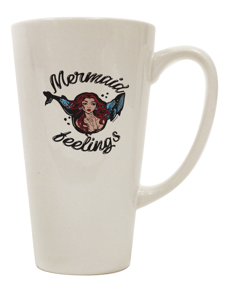 TooLoud Mermaid Feelings 16 Ounce Conical Latte Coffee Mug