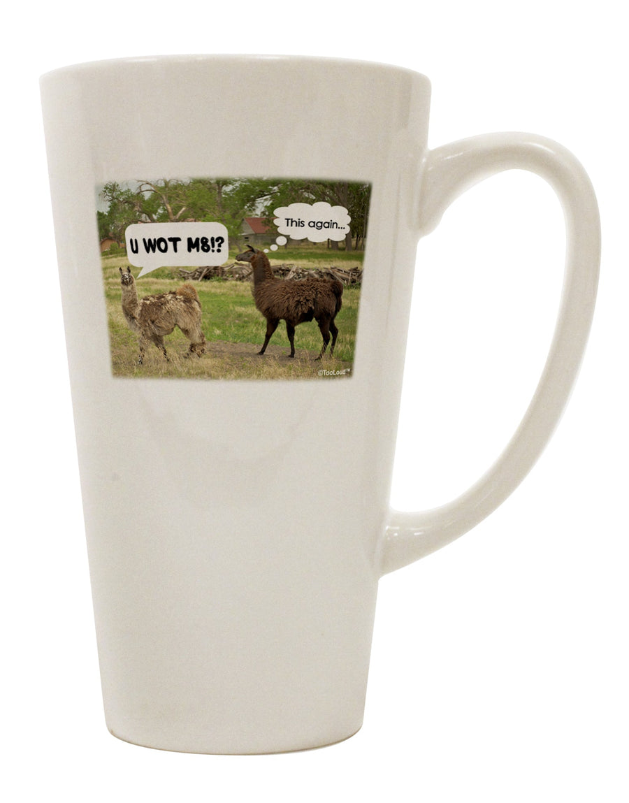 Elevate Your Coffee Experience with the Exquisite Angry Standing Llamas 16 Ounce Conical Latte Coffee Mug - TooLoud-Conical Latte Mug-TooLoud-White-Davson Sales