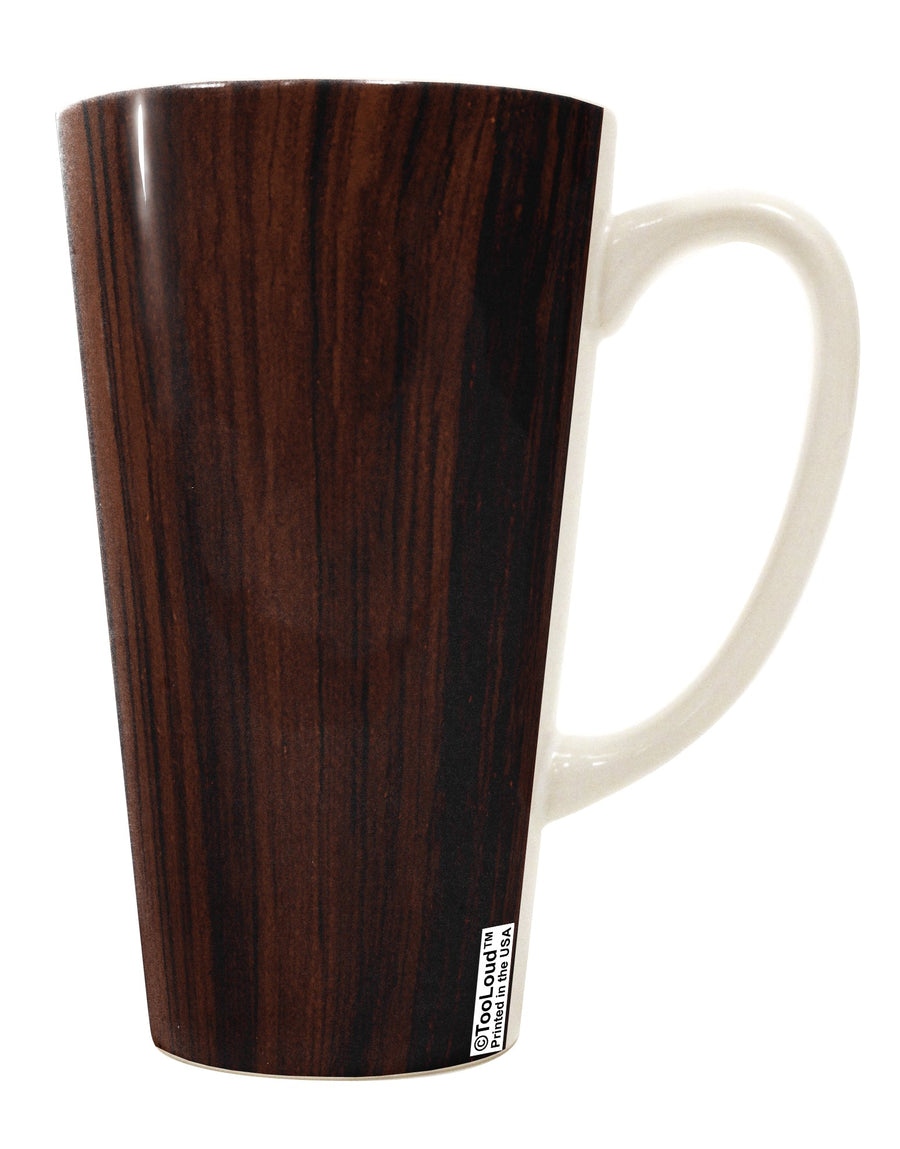 Elevate Your Coffee Experience with the Exquisite Dark Wood Look 16 Ounce Conical Latte Coffee Mug All Over Print - TooLoud-Conical Latte Mug-TooLoud-White-Davson Sales