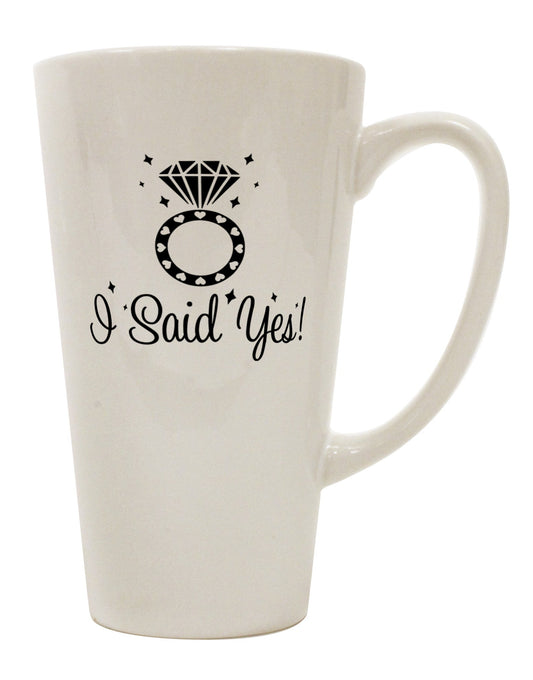 Elevate Your Coffee Experience with the Exquisite Diamond Ring 16 Ounce Conical Latte Coffee Mug - TooLoud-Conical Latte Mug-TooLoud-White-Davson Sales