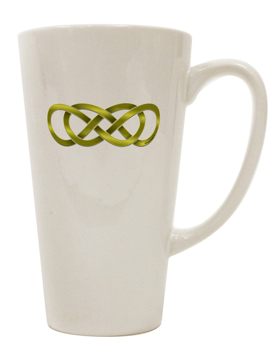 Elevate Your Coffee Experience with the Exquisite Double Infinity Gold 16 Ounce Conical Latte Coffee Mug - TooLoud-Conical Latte Mug-TooLoud-White-Davson Sales