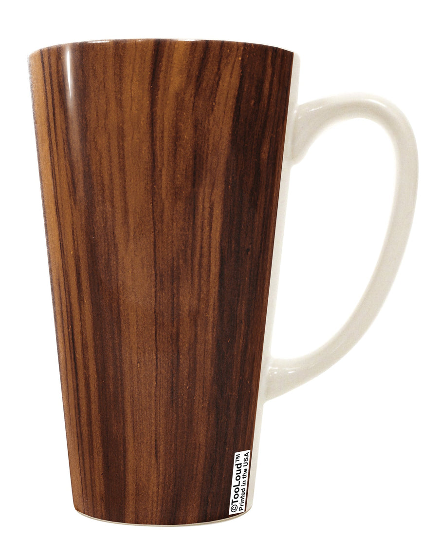 Elevate Your Coffee Experience with the Exquisite Medium Wood Look 16 Ounce Conical Latte Coffee Mug All Over Print - TooLoud-Conical Latte Mug-TooLoud-White-Davson Sales