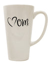 Elevate Your Coffee Experience with the Exquisite Mom with Brushed Heart Design 16 Ounce Conical Latte Coffee Mug - TooLoud-Conical Latte Mug-TooLoud-White-Davson Sales