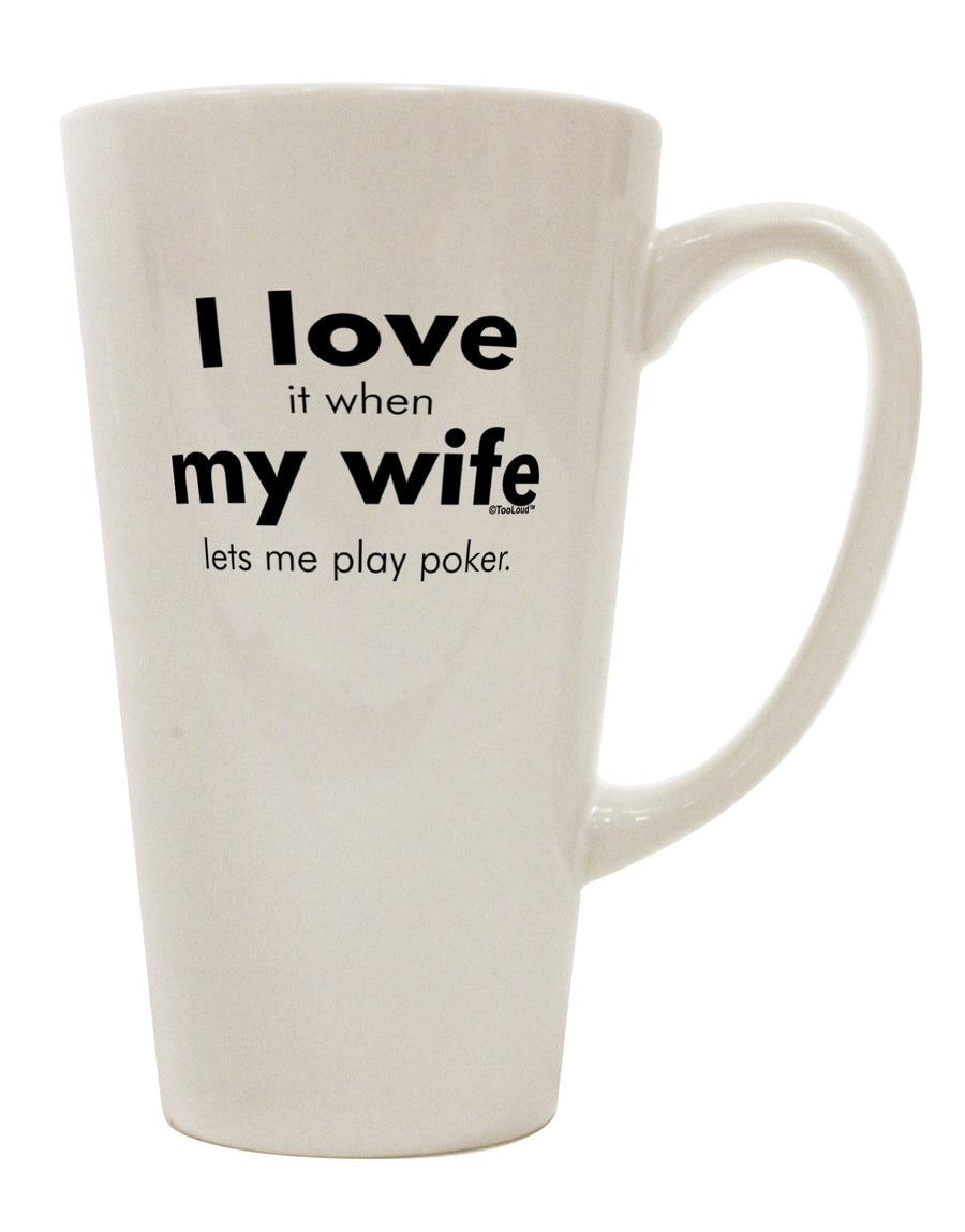 Elevate Your Coffee Experience with the Exquisite Poker 16 Ounce Conical Latte Coffee Mug - TooLoud-Conical Latte Mug-TooLoud-White-Davson Sales