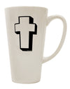 Elevate Your Coffee Experience with the Exquisite Simple Cross Design Black 16 Ounce Conical Latte Coffee Mug - TooLoud-Conical Latte Mug-TooLoud-White-Davson Sales