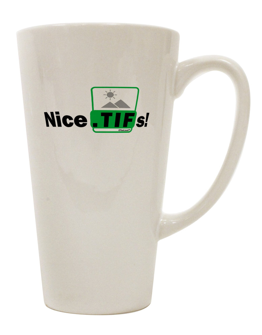 Elevate Your Coffee Experience with the Exquisite Tifs 16 Ounce Conical Latte Coffee Mug - TooLoud-Conical Latte Mug-TooLoud-White-Davson Sales