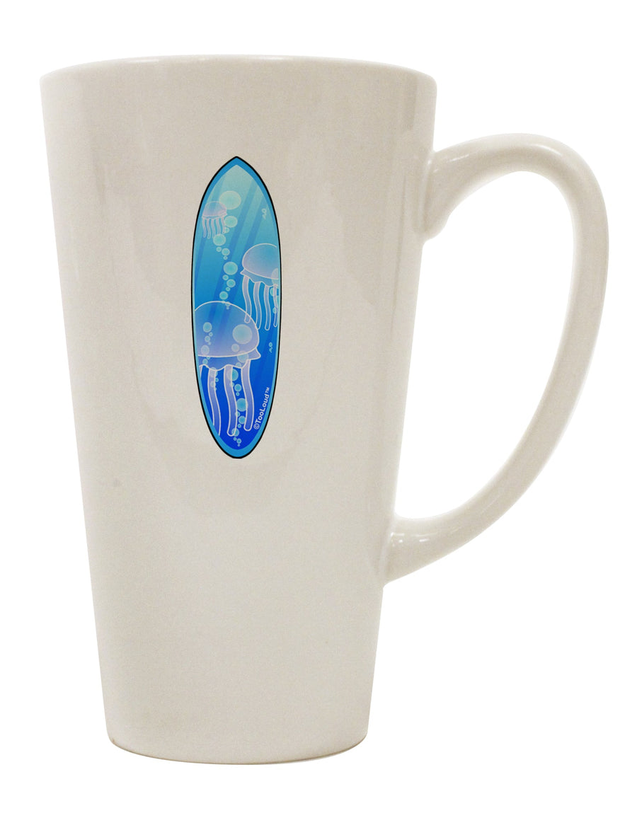 Elevate Your Coffee Experience with the Jellyfish Surfboard 16 Ounce Conical Latte Coffee Mug - TooLoud-Conical Latte Mug-TooLoud-White-Davson Sales