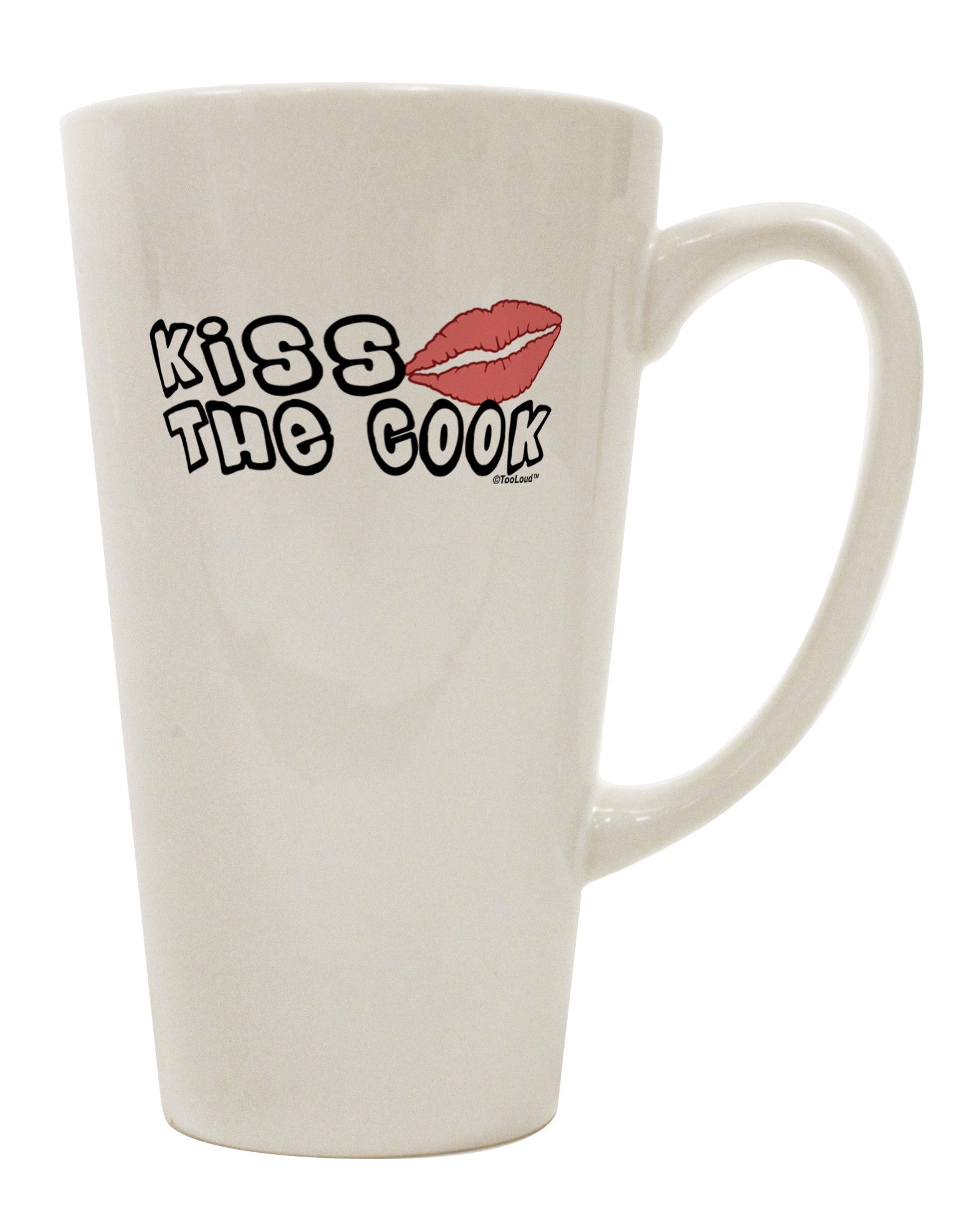 Elevate Your Coffee Experience with the Kiss the Cook With Lips 16 Ounce Conical Latte Coffee Mug - TooLoud-Conical Latte Mug-TooLoud-White-Davson Sales