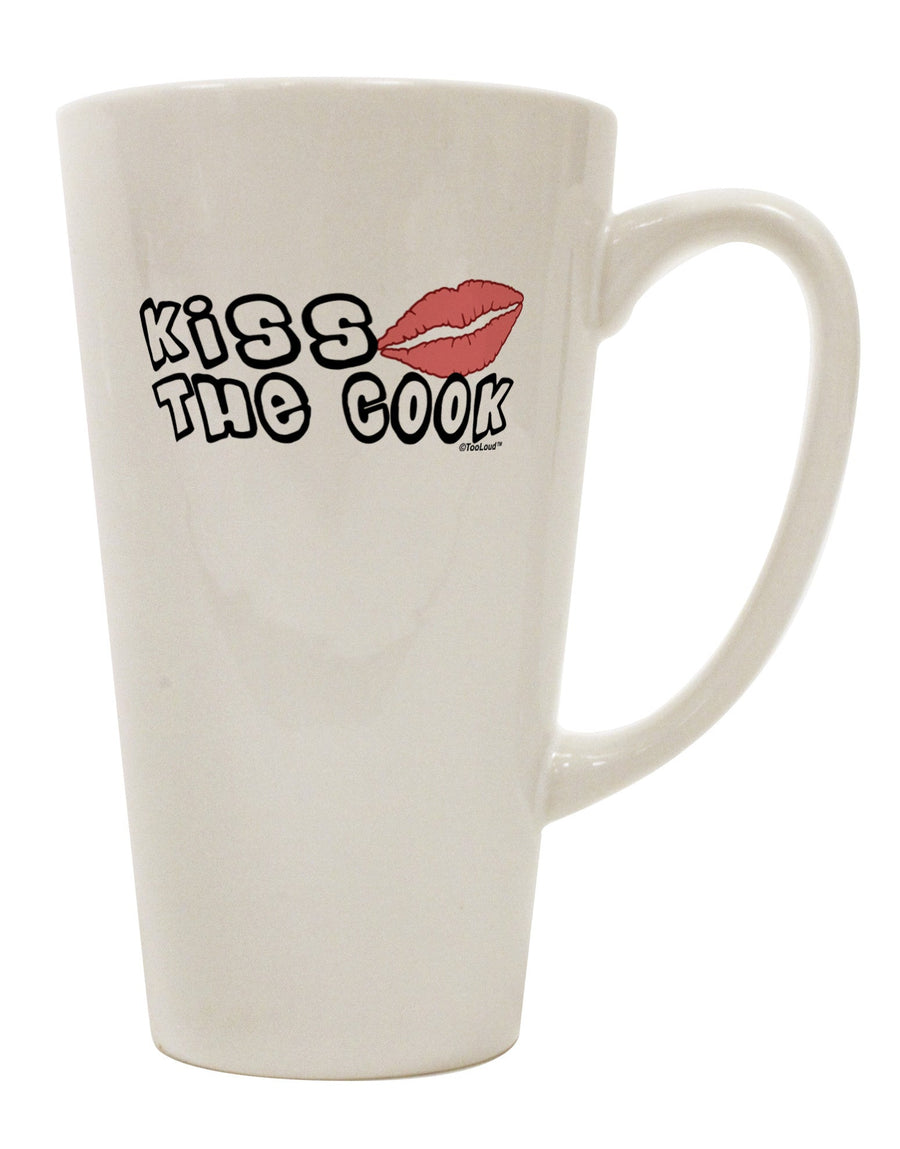 Elevate Your Coffee Experience with the Kiss the Cook With Lips 16 Ounce Conical Latte Coffee Mug - TooLoud-Conical Latte Mug-TooLoud-White-Davson Sales