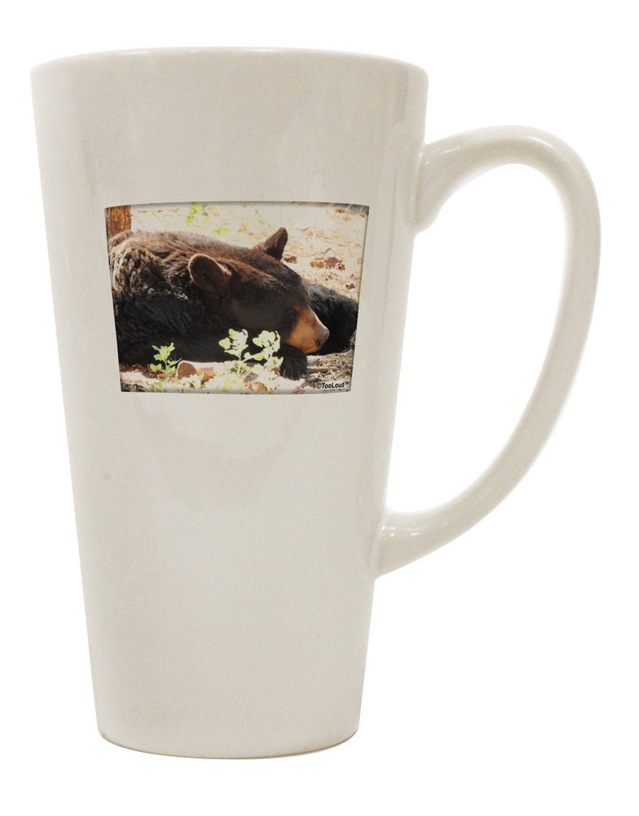 Elevate Your Coffee Experience with the Laying Black Bear 16 Ounce Conical Latte Coffee Mug - TooLoud-Conical Latte Mug-TooLoud-White-Davson Sales