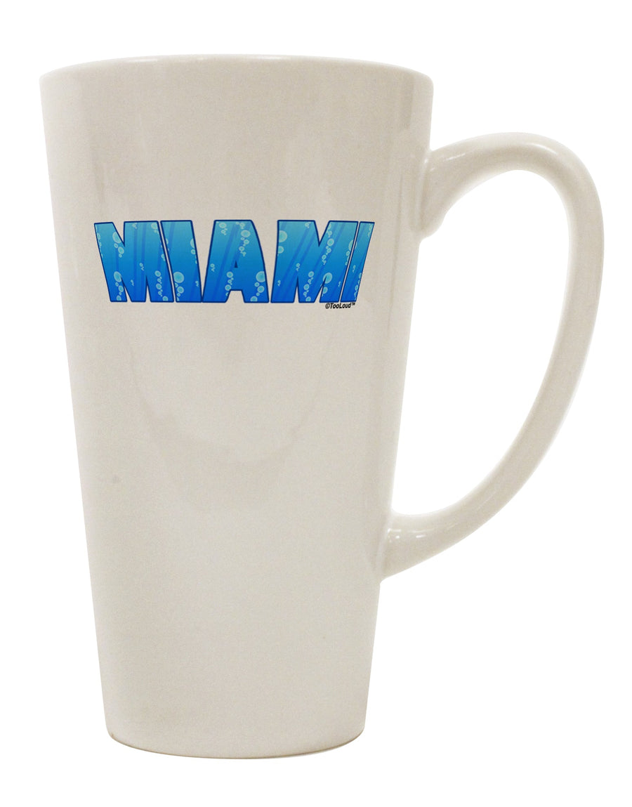 Elevate Your Coffee Experience with the Miami Ocean Bubbles 16 Ounce Conical Latte Coffee Mug - TooLoud-Conical Latte Mug-TooLoud-White-Davson Sales