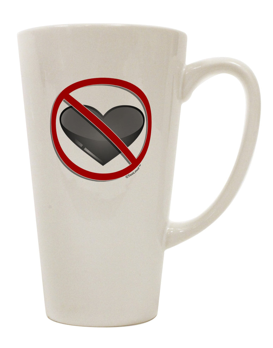 Elevate Your Coffee Experience with the No Love Symbol 16 Ounce Conical Latte Coffee Mug - TooLoud-Conical Latte Mug-TooLoud-White-Davson Sales