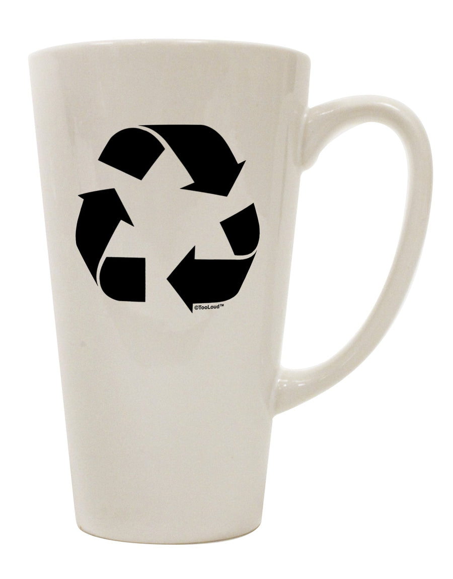 Elevate Your Coffee Experience with the Recycle Black and White 16 Ounce Conical Latte Coffee Mug - TooLoud-Conical Latte Mug-TooLoud-White-Davson Sales