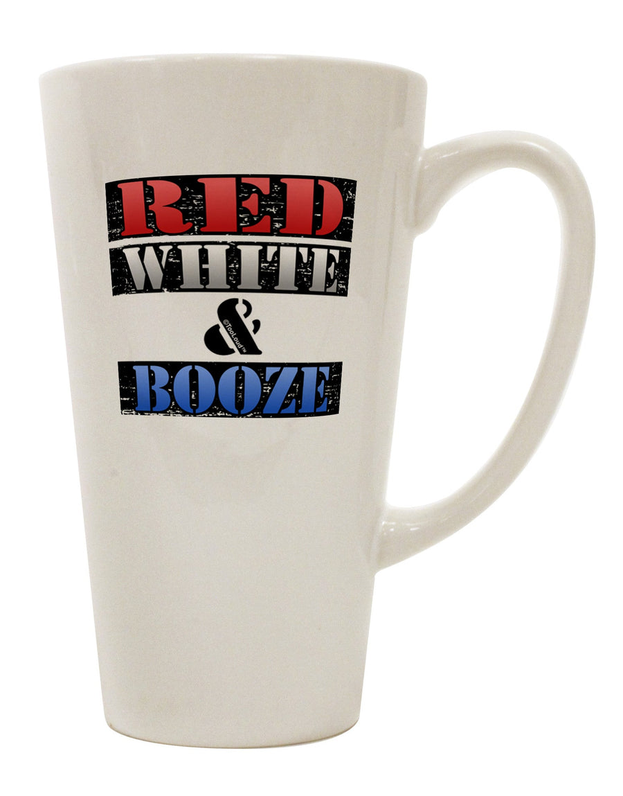 Elevate Your Coffee Experience with the Red White & Booze 16 Ounce Conical Latte Coffee Mug - TooLoud-Conical Latte Mug-TooLoud-White-Davson Sales