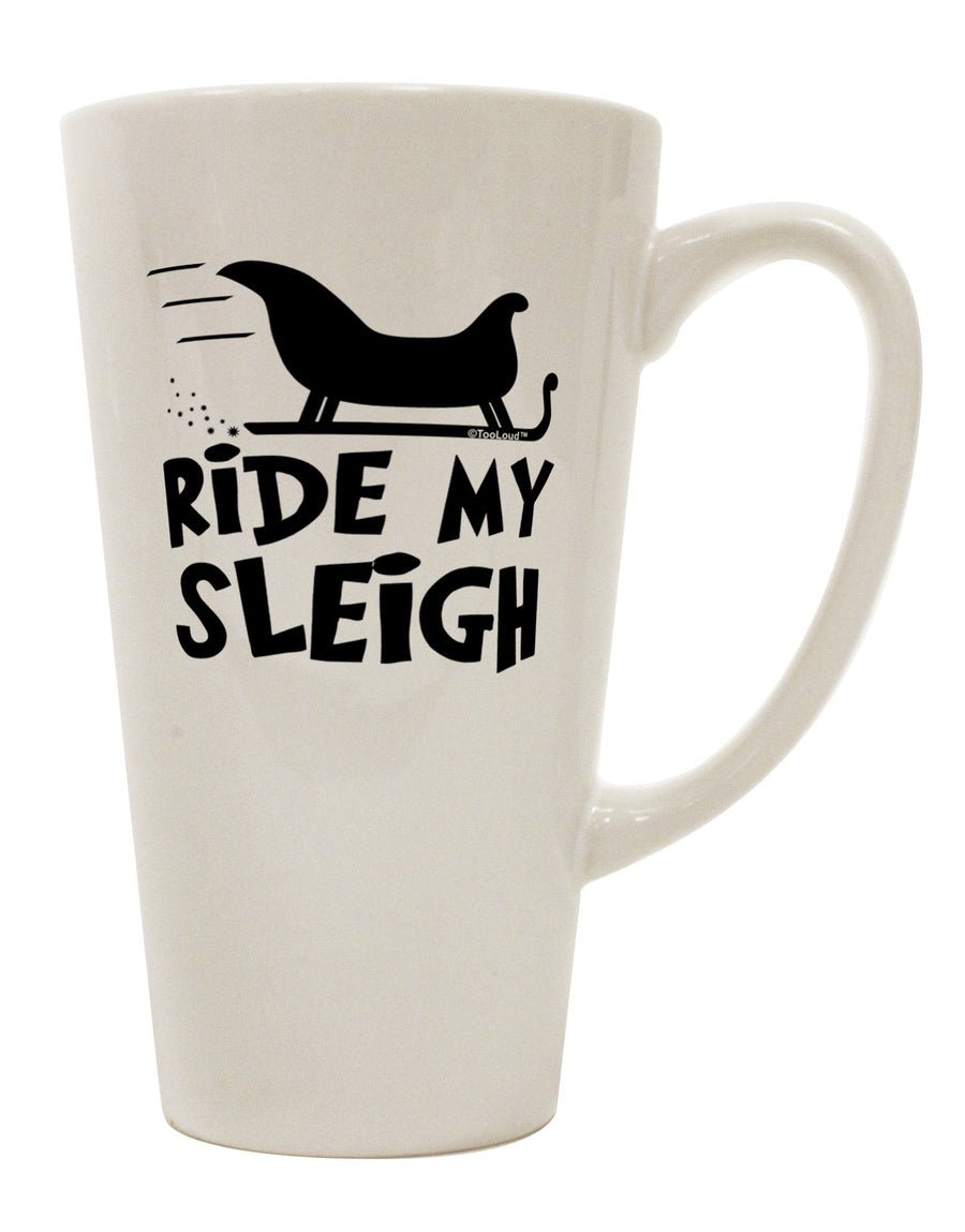 Elevate Your Coffee Experience with the Sleek Ride My Sleigh BnW 16 Ounce Conical Latte Coffee Mug - TooLoud-Conical Latte Mug-TooLoud-White-Davson Sales