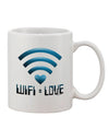 Elevate Your Coffee Experience with the Wifi Equals Love Printed 11 oz Coffee Mug - TooLoud-11 OZ Coffee Mug-TooLoud-White-Davson Sales