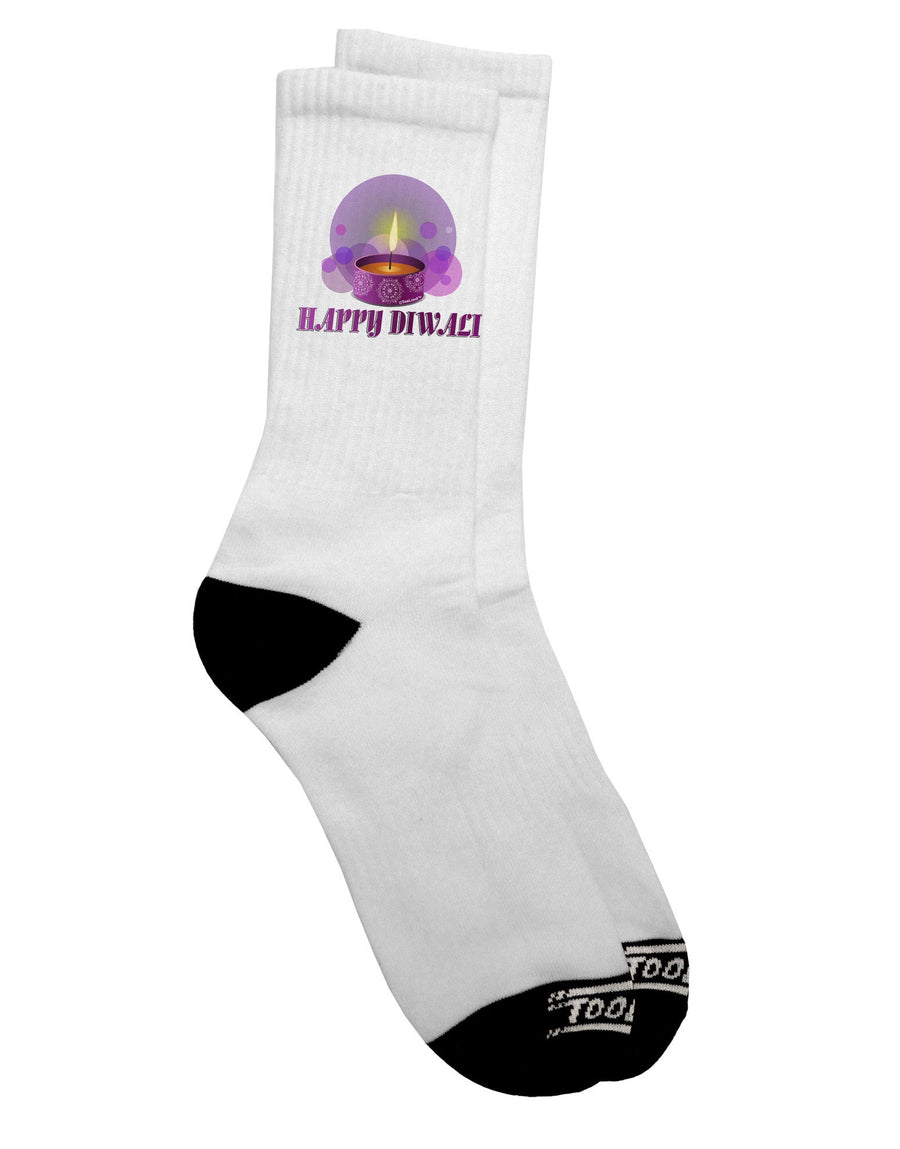 Elevate Your Diwali Celebration with Exquisite Purple Candle Adult Crew Socks - TooLoud-Socks-TooLoud-White-Ladies-4-6-Davson Sales