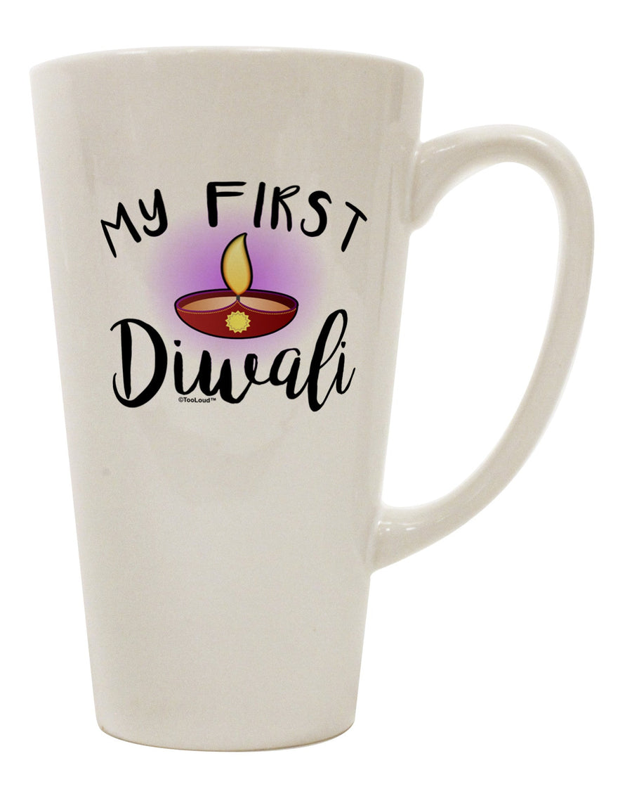 Elevate Your Diwali Celebration with the Exquisite 16 Ounce Conical Latte Coffee Mug by TooLoud-Conical Latte Mug-TooLoud-White-Davson Sales