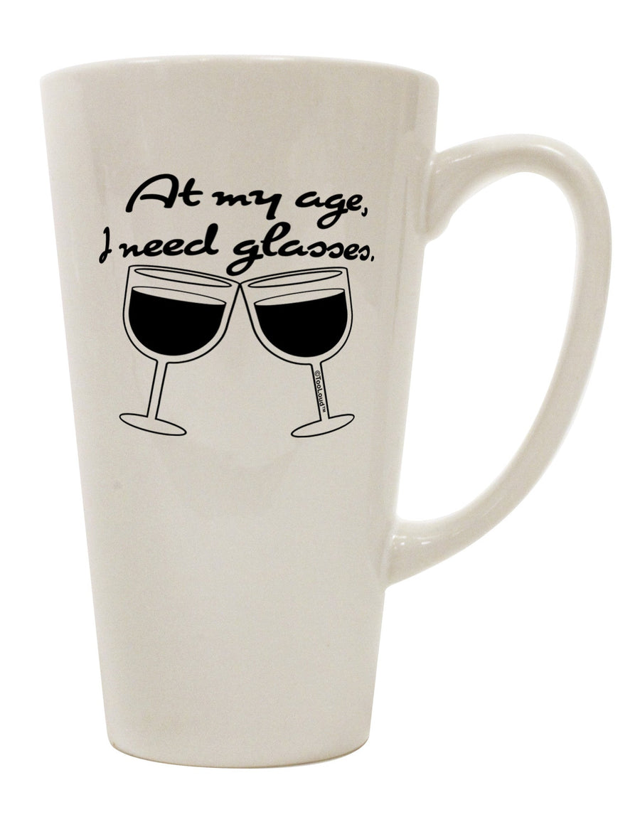 Elevate Your Drinking Experience with the Wine 16 Ounce Conical Latte Coffee Mug - TooLoud-Conical Latte Mug-TooLoud-White-Davson Sales