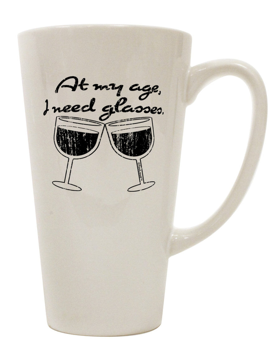Elevate Your Drinking Experience with the Wine Distressed 16 Ounce Conical Latte Coffee Mug - TooLoud-Conical Latte Mug-TooLoud-White-Davson Sales
