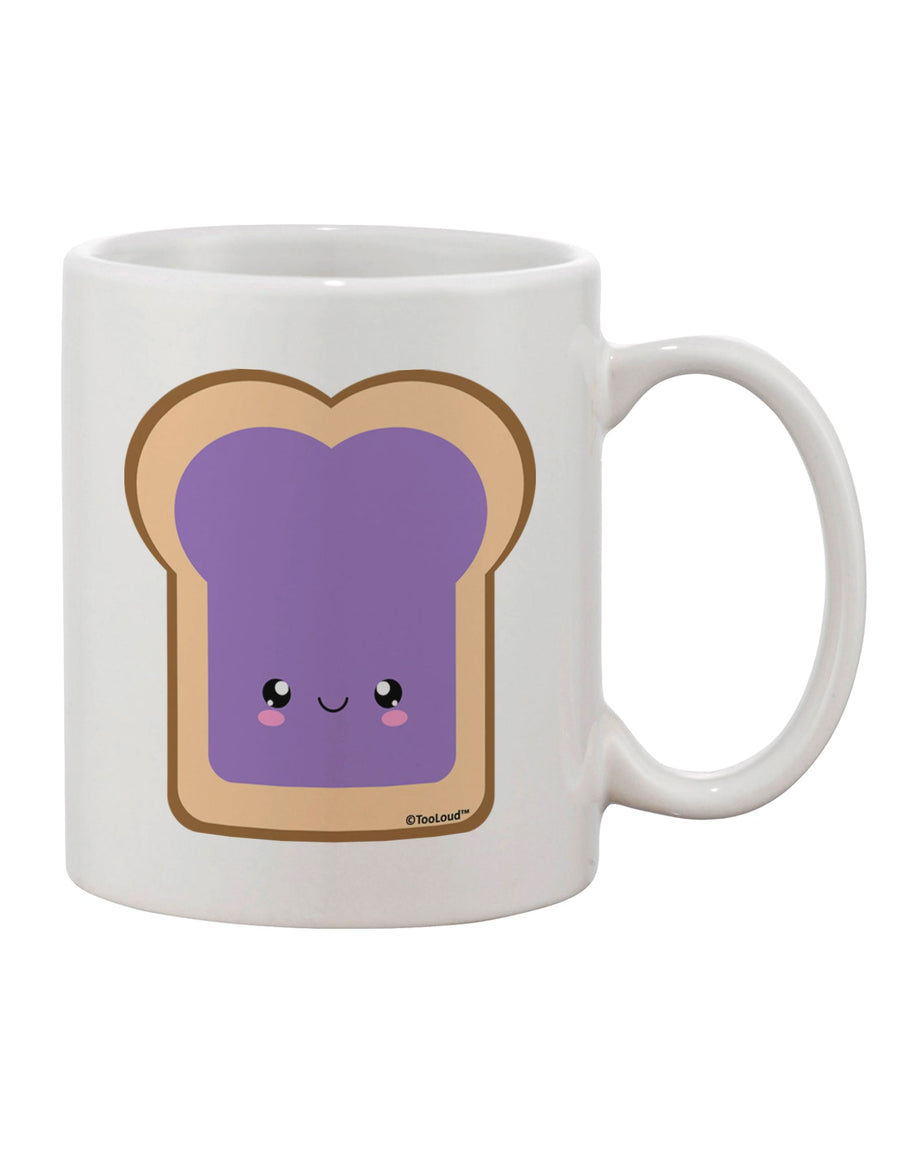 Elevate Your Drinkware Collection with the Charming PB and J - Jelly Printed 11 oz Coffee Mug by TooLoud-11 OZ Coffee Mug-TooLoud-White-Davson Sales