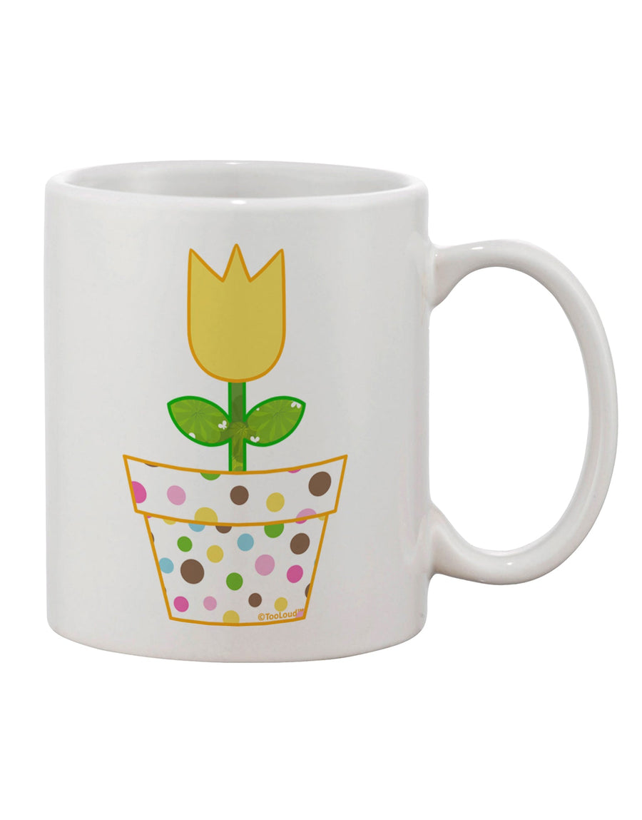 Elevate Your Easter Celebrations with the Exquisite Tulip Design - Yellow Printed 11 oz Coffee Mug by TooLoud-11 OZ Coffee Mug-TooLoud-White-Davson Sales