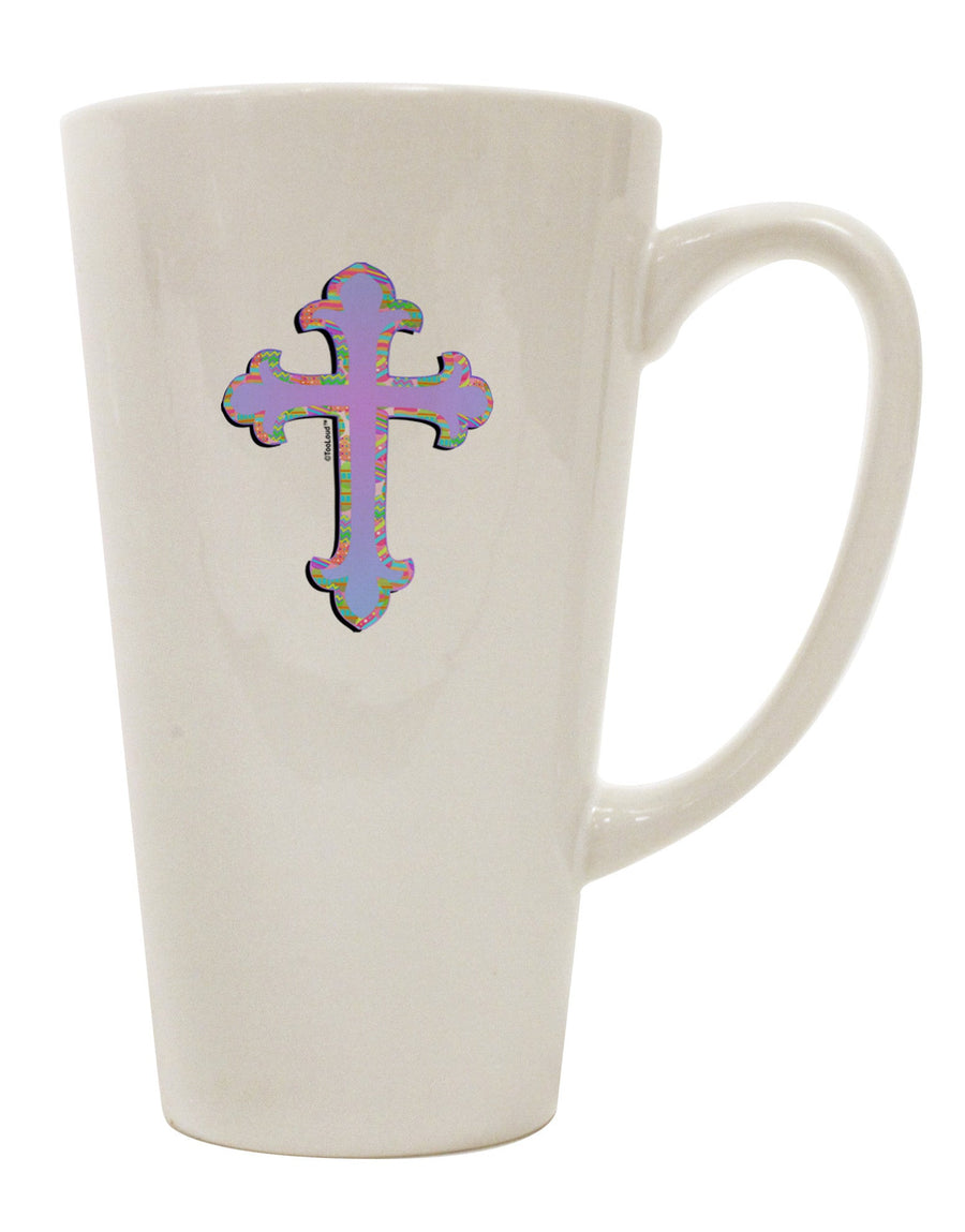 Elevate Your Easter Celebrations with the Vibrant Color Cross 16 Ounce Conical Latte Coffee Mug - TooLoud-Conical Latte Mug-TooLoud-White-Davson Sales