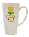 Elevate Your Easter Experience with the Exquisite Tulip Design - Yellow 16 Ounce Conical Latte Coffee Mug by TooLoud-Conical Latte Mug-TooLoud-White-Davson Sales